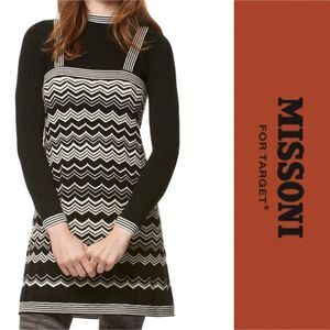 Missoni Black Zig Zag Chevron Dress Sleeveless Size Medium
